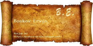 Boskov Ervin névjegykártya